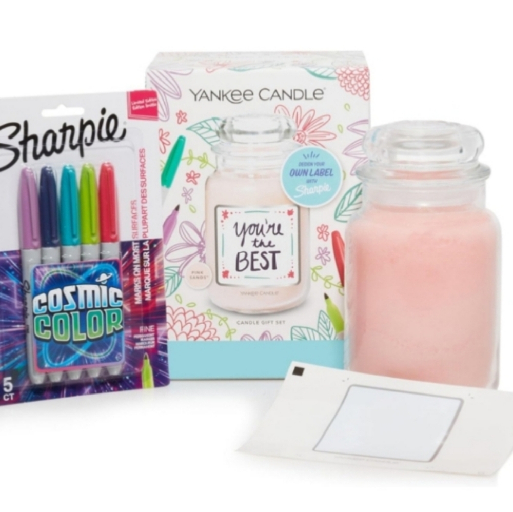Yankee Candle x Sharpie Pink Sands 22 oz Jar Candle DIY Candle Set